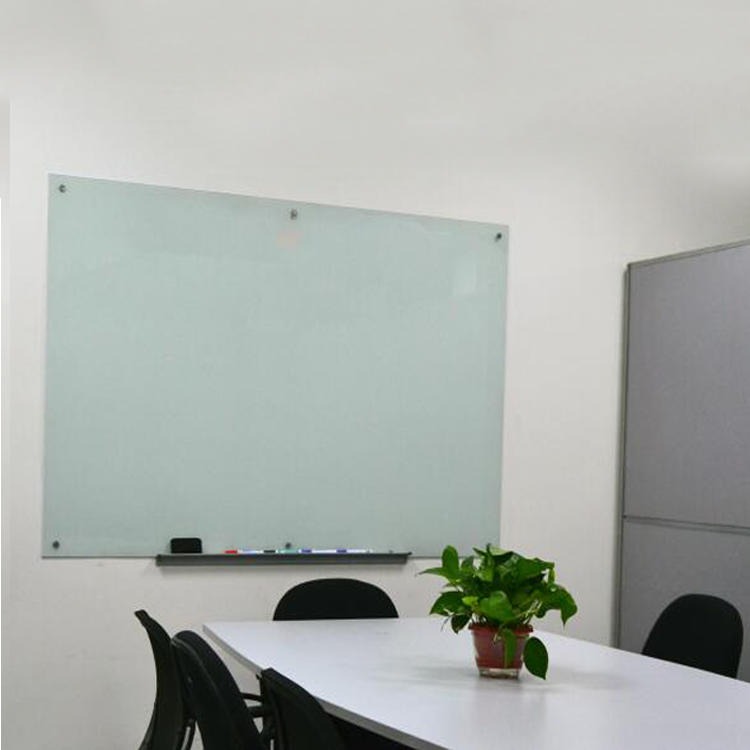 优雅乐会议室磁性玻璃白板可安装