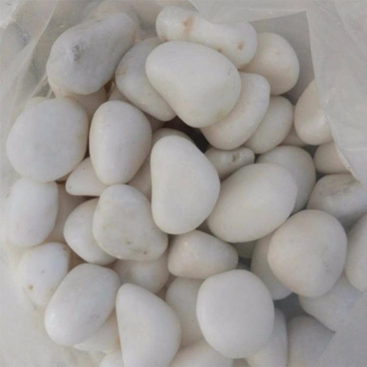 白色鹅卵石 河南瑞思园林装饰白色鹅卵石纯色鹅卵石抛光鹅卵石 厂家供应图片