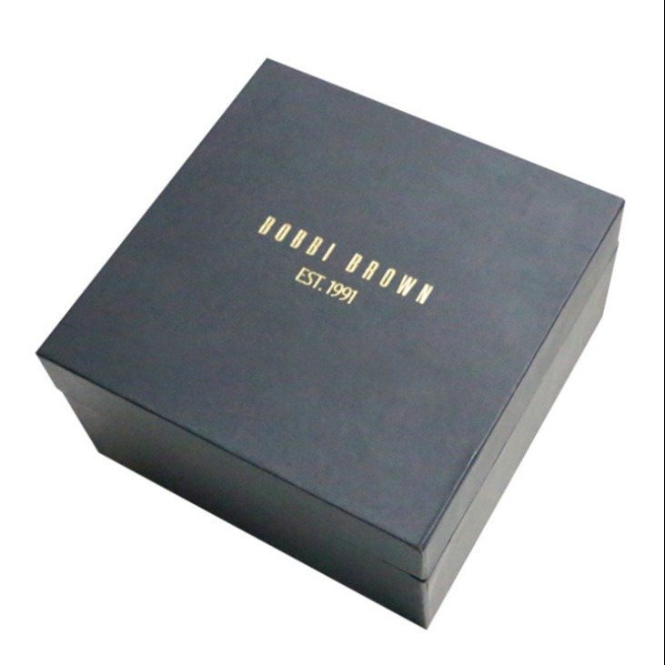 广州包装盒纸盒礼盒 时尚正方形黑色简约大气化妆品盒 礼物盒生日礼物图片