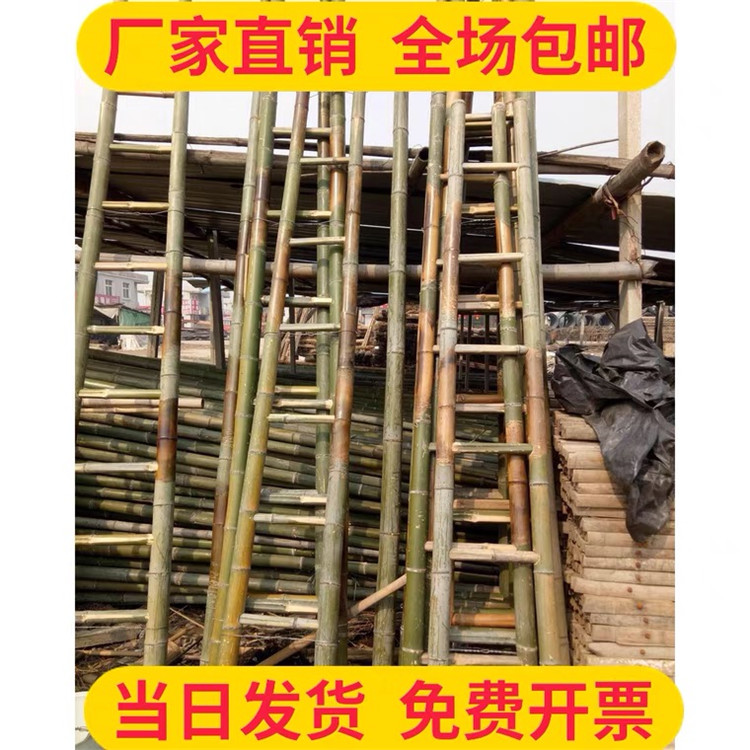2米到10米竹制防滑绝缘体消防竹梯  攀爬工具竹梯子厂家图片