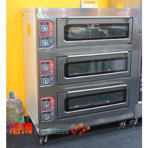 恒联烤箱三层六盘电烤炉不锈钢全电加热型烤炉仪表按键版 PL-6  厂家直销