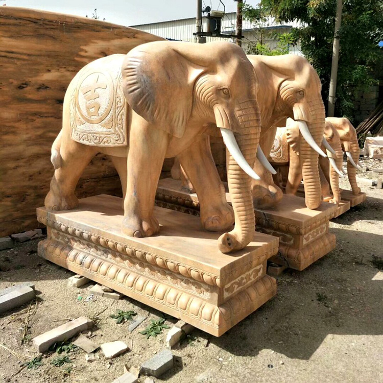 门口吉祥象 门口石雕大象摆件 石雕大象生产厂家