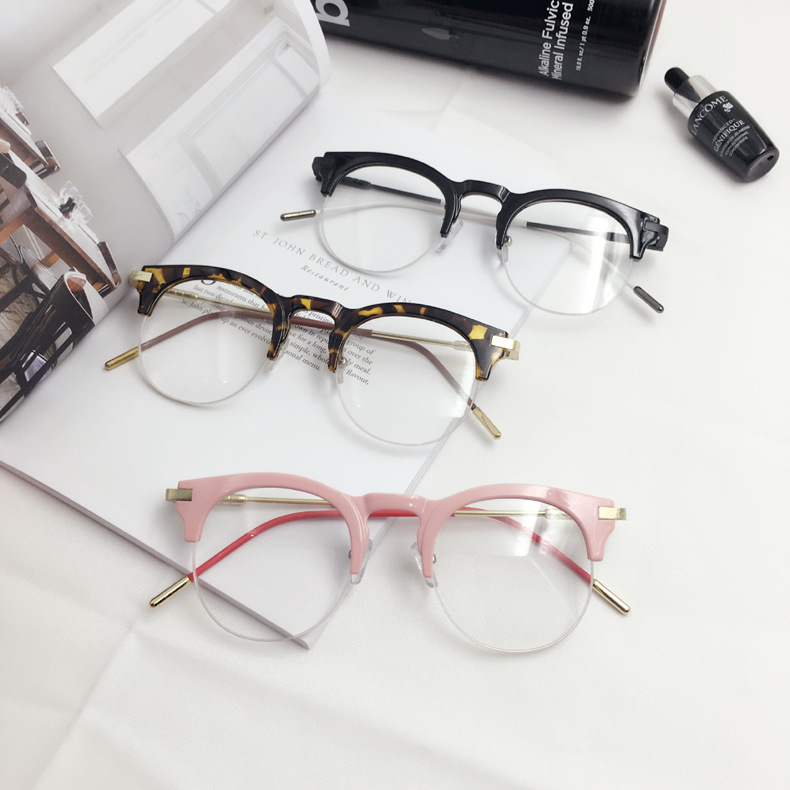 2016个性半框眼镜架 韩版明星大框平光眼镜 女潮近视眼镜框男配镜示例图7