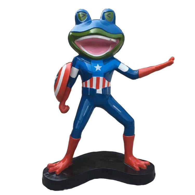 佰盛 美国队长牛蛙雕塑 弹吉他牛蛙雕塑 唱歌牛蛙摆件 超人牛蛙雕塑摆件图片