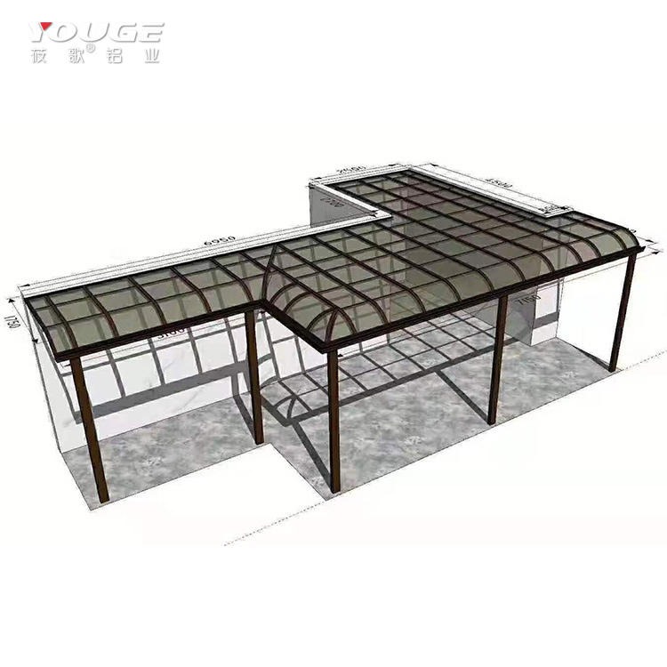 定制 铝合金户外遮阳雨棚 定做 铝合金阳台雨棚 铝合金露台防晒棚