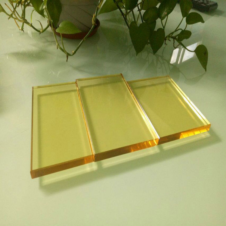 广州厂家直销钢化黄金玻 家具装饰水晶黄玻璃加工批发金玻示例图7