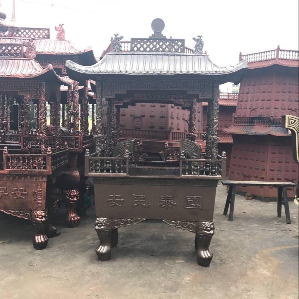 温州慈宏香炉厂专业铸造铜香炉 长方形 圆形仿古宝鼎香炉 可定制