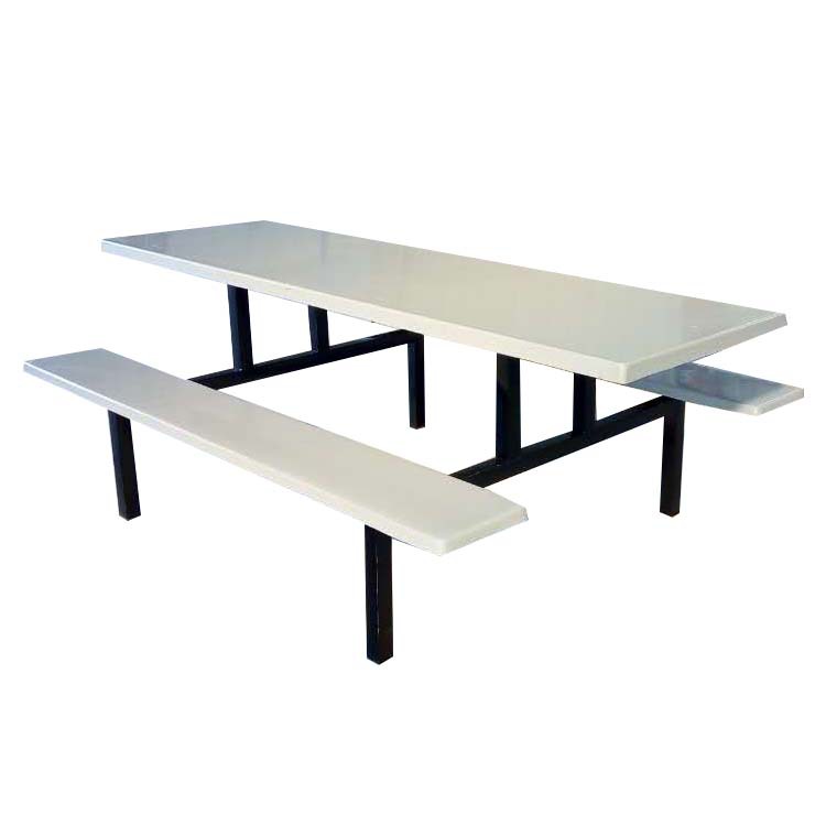 厂家直销8人玻璃钢长条凳连体餐桌椅可定制示例图5