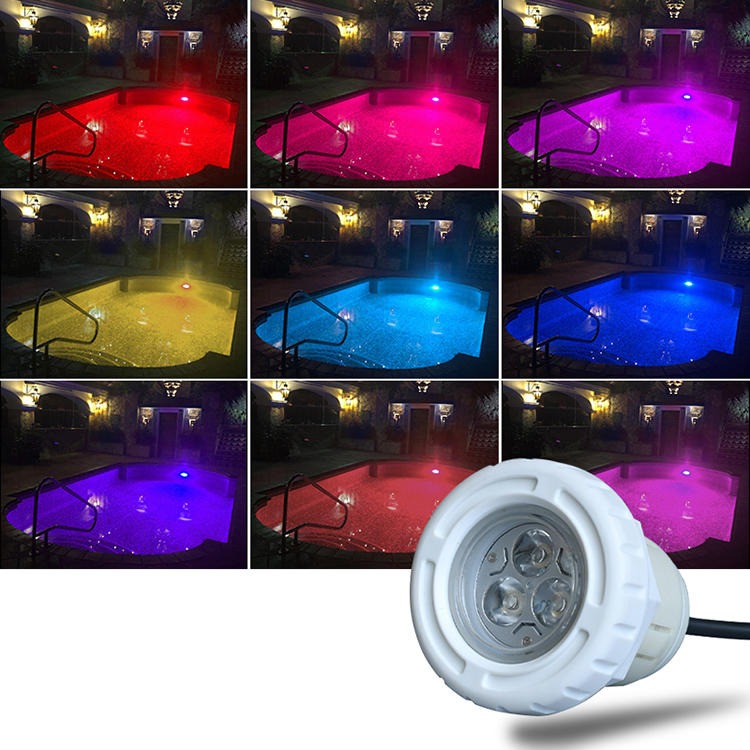 LED嵌入式水下灯 12V泳池水下灯 3W水底灯 ABS胶模泳池防水景观灯
