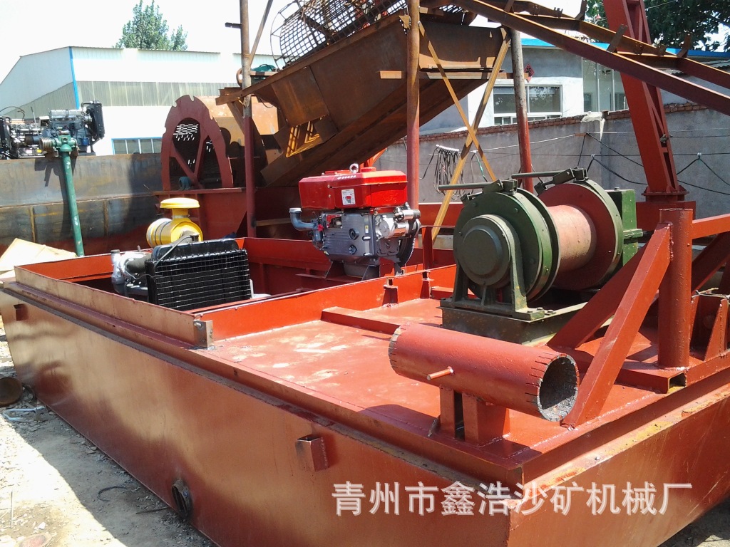 割边船 坐地抽 小型抽沙机  青州鑫浩砂矿机械厂专业制造示例图3