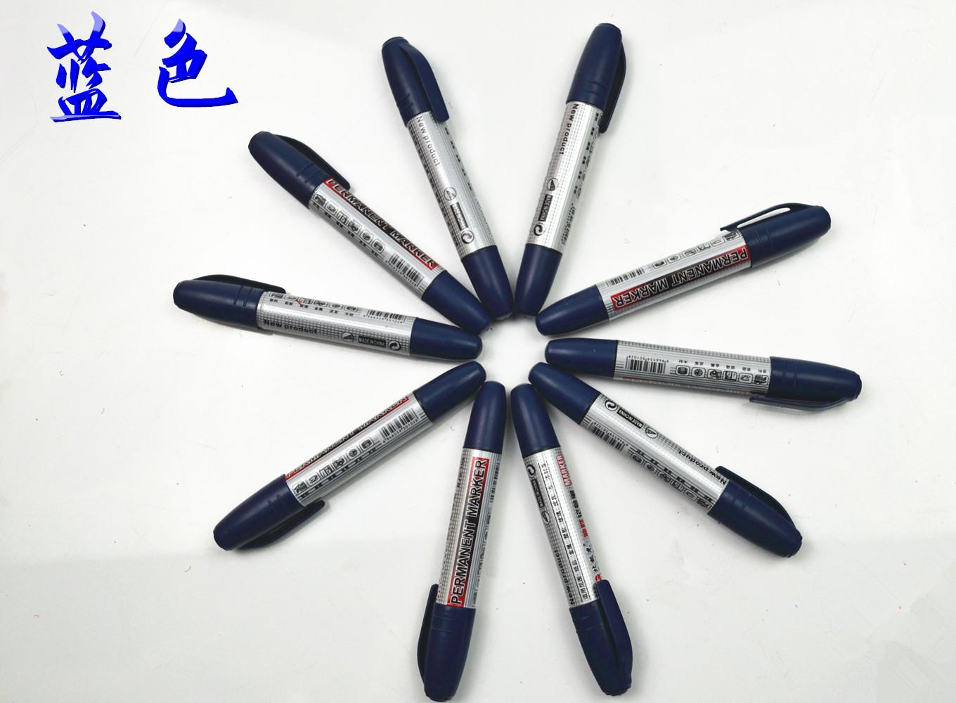 黑色蓝色红色防水油性记号笔大头笔耐用可加墨水正品记号笔批发示例图11