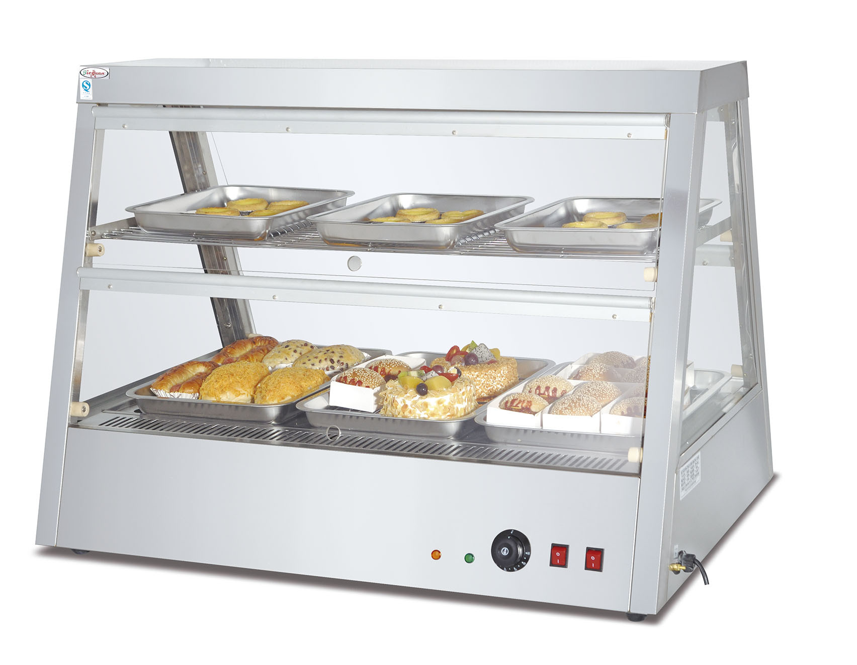 杰冠DH-2*2双层陈列保温柜/食品保温柜/保温设备/蛋糕保温柜示例图2