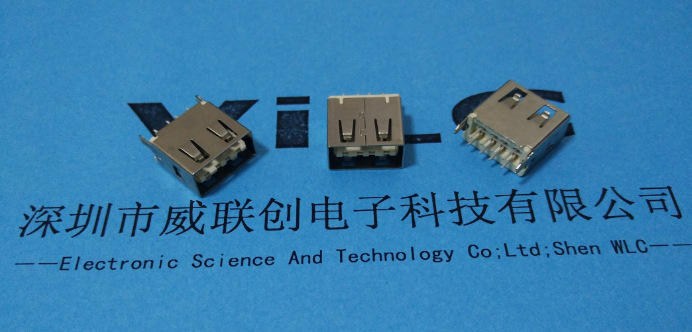 侧插短体 AF USB10mm前两脚母座 DIP 半包胶芯 外包胶芯示例图3
