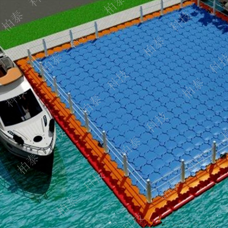 水面宾馆搭建承重浮台 小型演出舞台浮筒 塑料浮箱供应图片