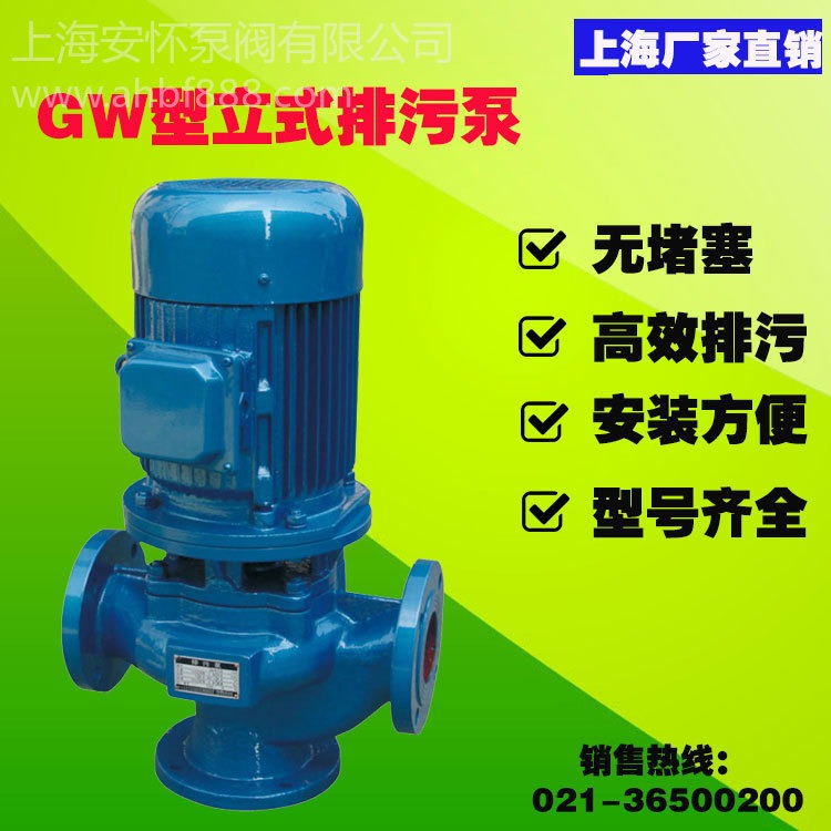gw管道式排污泵GW25-8-22-1.1微型管道循环泵 管道污泥泵图片