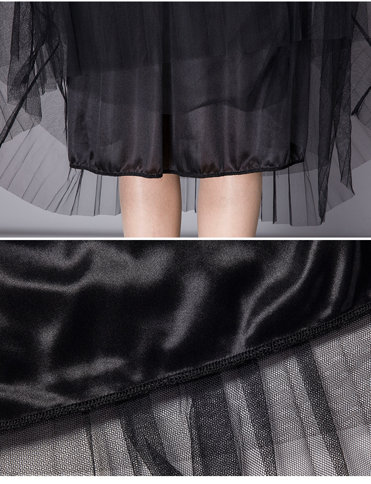 2018新款组合时尚休闲套装机车皮衣搭配仙气网纱裙裙套装一件代发示例图27