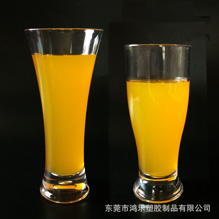 东莞鸿乐塑料杯AS透明果汁奶茶杯厂家现货直销420ml螺纹塑胶杯示例图9