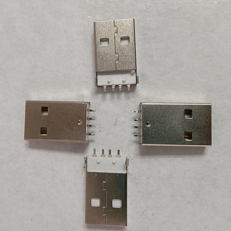 睿奥厂家直销模顶USB A公贴片,USB A公90度模顶,USB连接器,USB插座大量生产中