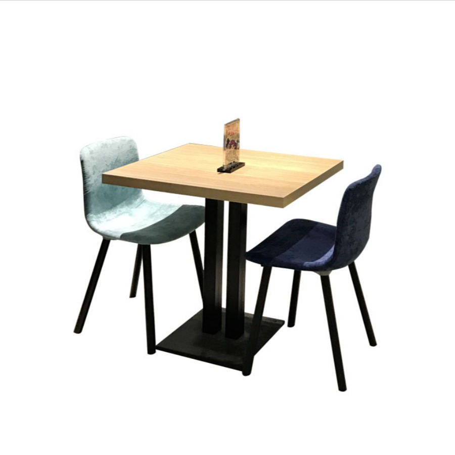 厂家直销快餐厅实木餐桌 茶餐厅桌椅组合 软包靠背椅餐厅桌椅定做来众美德