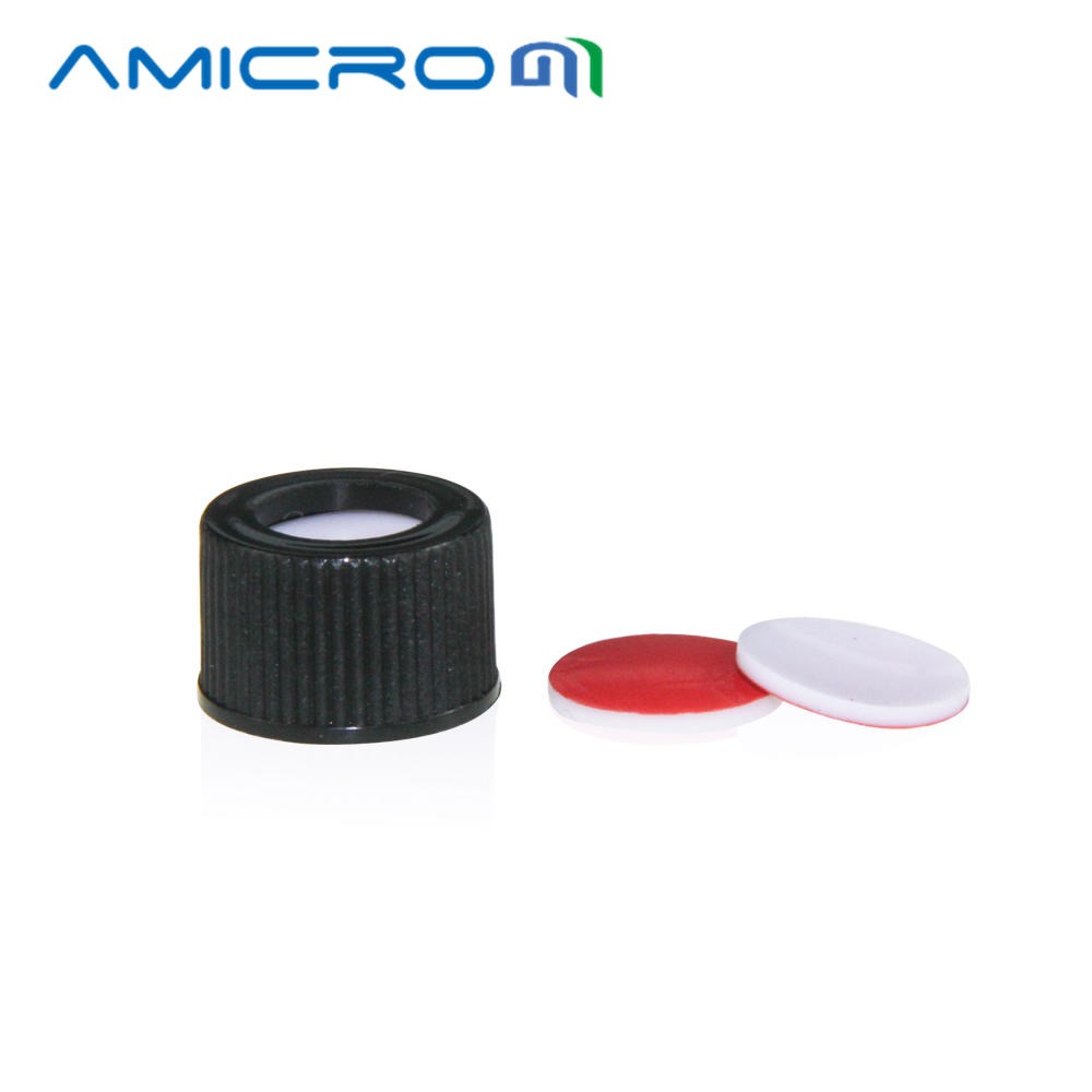 Amicrom 100套/包4ML样品瓶13-425自动进样瓶盖垫 黑盖+白膜红胶垫 B-13-SP3004图片