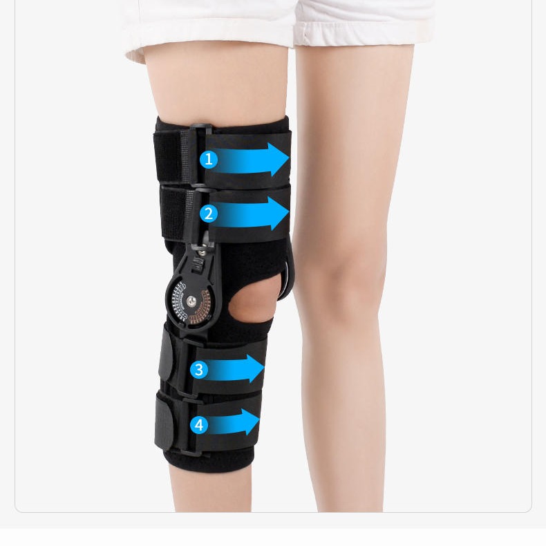 膝关节固定支具膝部矫形器可调护膝髌骨固定器半月板损伤托具下肢卡盘限位器膝部下肢支具膝盖活动器图片