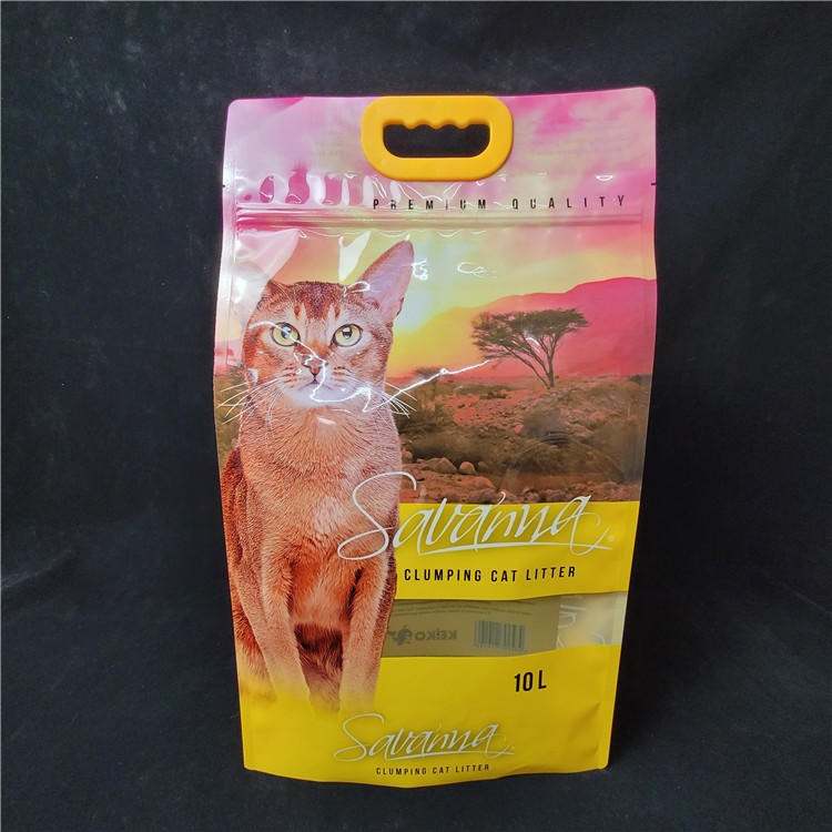 定制猫砂袋 膨润土猫砂手提袋 塑料包装袋 免费设计 亚磊塑业