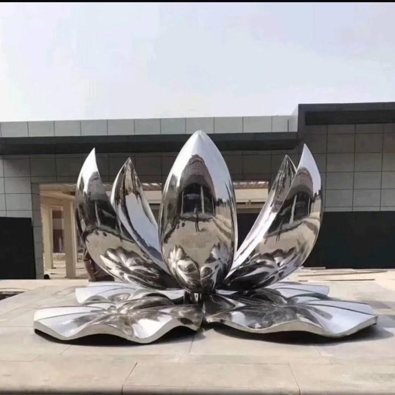 不锈钢雕塑 304金属花朵雕塑 不锈钢莲花雕塑 泽业雕塑图片