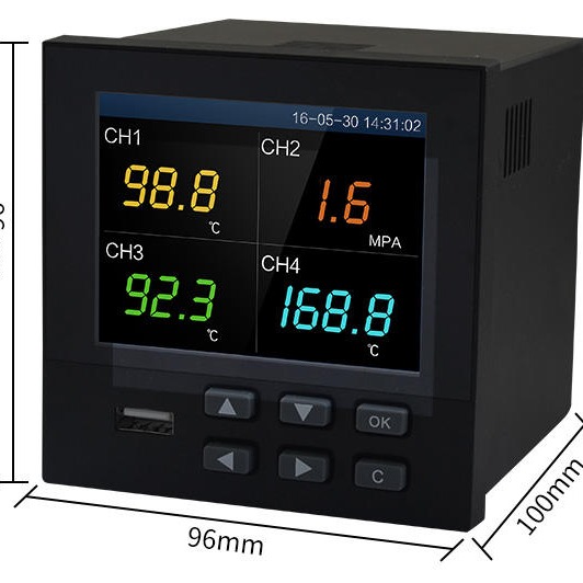 点状金属表面温度检测仪 pH自动记录仪 双通道无纸记录仪