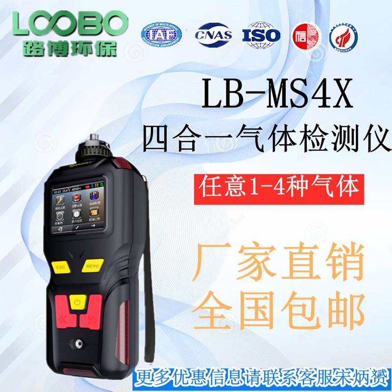 泵吸四合一多气体检测仪LB-MS4X直发图片