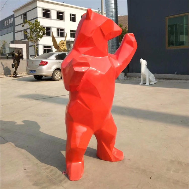 玻璃钢切面北极熊雕塑 商场美陈卡通熊摆件