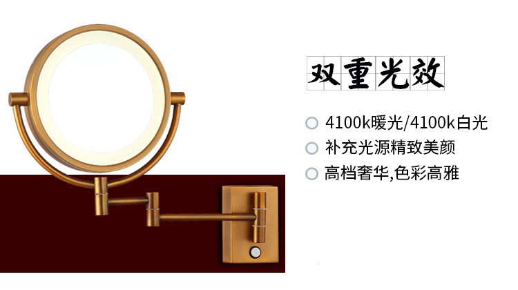 跨境专供 壁挂式化妆镜 ebay 金属银镜 沙达娜壁挂镜 创意款示例图2