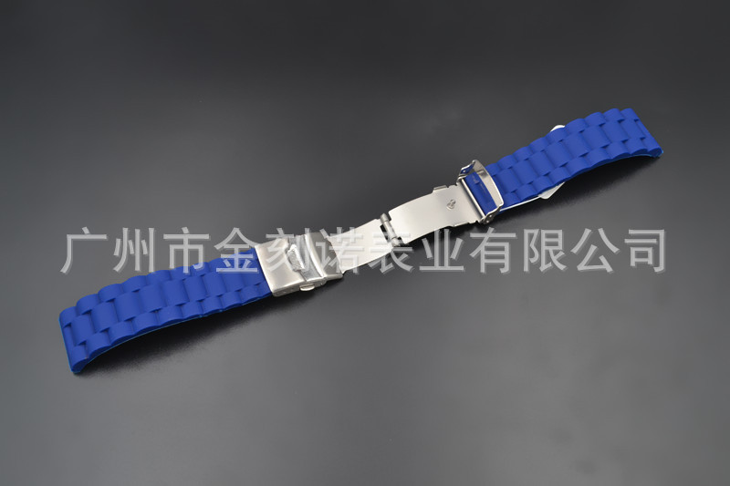 现货订制三珠水波纹硅胶表带 轮胎纹表带 环保硅胶手表带示例图16