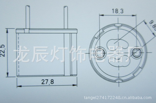 龙辰龙辰专业生产 灯座  G5.3石英陶瓷灯座  灯饰配件  G5.3示例图3