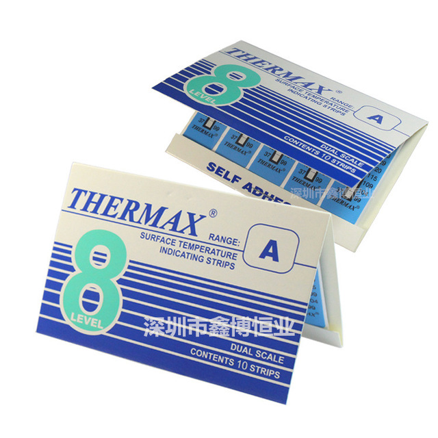 试温腊片 八格测温纸 热敏贴纸 温度美测温纸 8格A 英国THERMAX