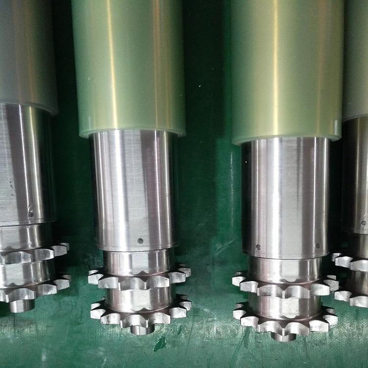 不锈钢间断包胶双排链轮直流电动滚筒防水格瓦厂家订制防水型电辊筒GWBL50-15-800-60-24