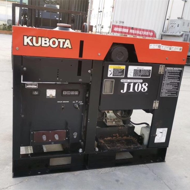 供应二手日本Kubota久保田J108单相220V电压8KW柴油发电机组出售回收