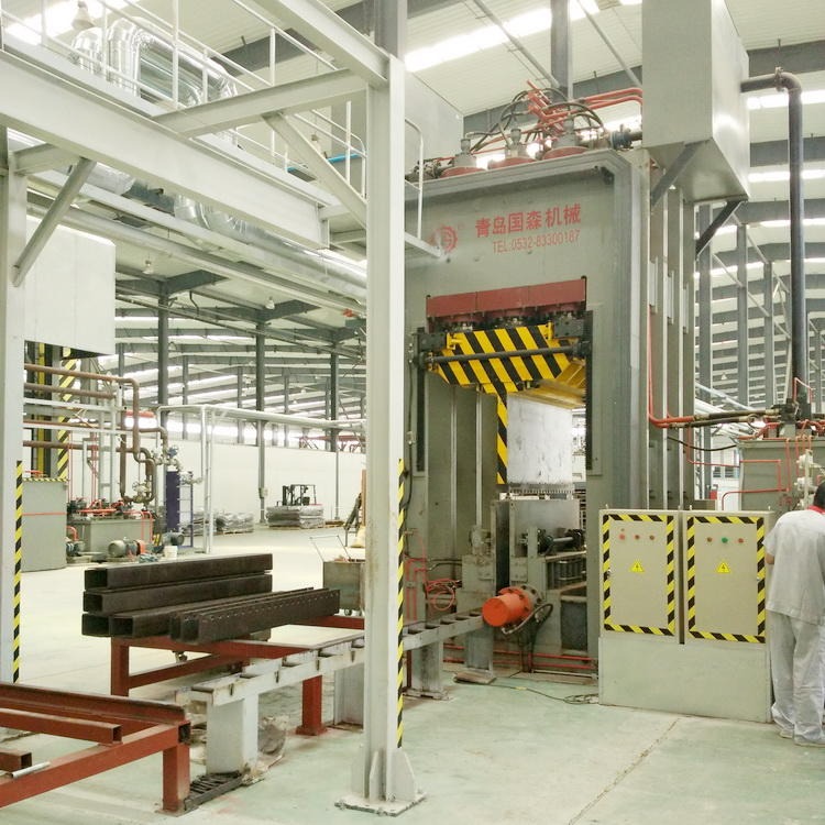 国森牌压力3300T压制高密度重组竹热压机与冷压机设备 用于竹集成材的生产