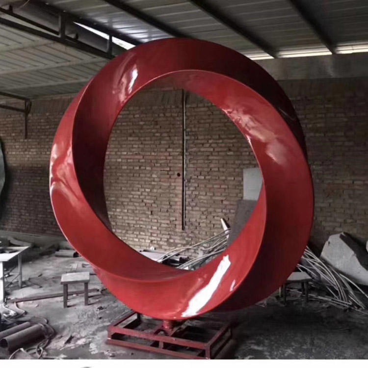 佰盛 不锈钢抽象圆环雕塑厂家 不锈钢抽象圆圈 镜面不锈钢圆圈雕塑定做图片