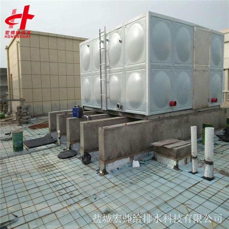 鹤壁不锈钢消防水箱厂家 不锈钢方形水箱定做 组合式消防水箱供应 6米6米2米=72立方米 宏帅给排水