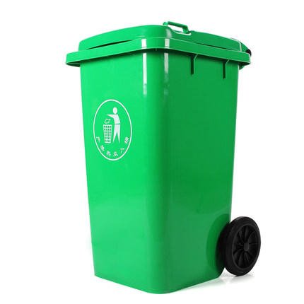 湖北天门厂家生产240L塑料垃圾桶  户外塑料垃圾桶  240L加厚挂车塑料垃圾桶图片