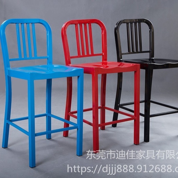 上海休闲饮品店金属工业风海军餐椅   批发定制海军欧式餐椅    可定制 铁艺椅子铁皮椅