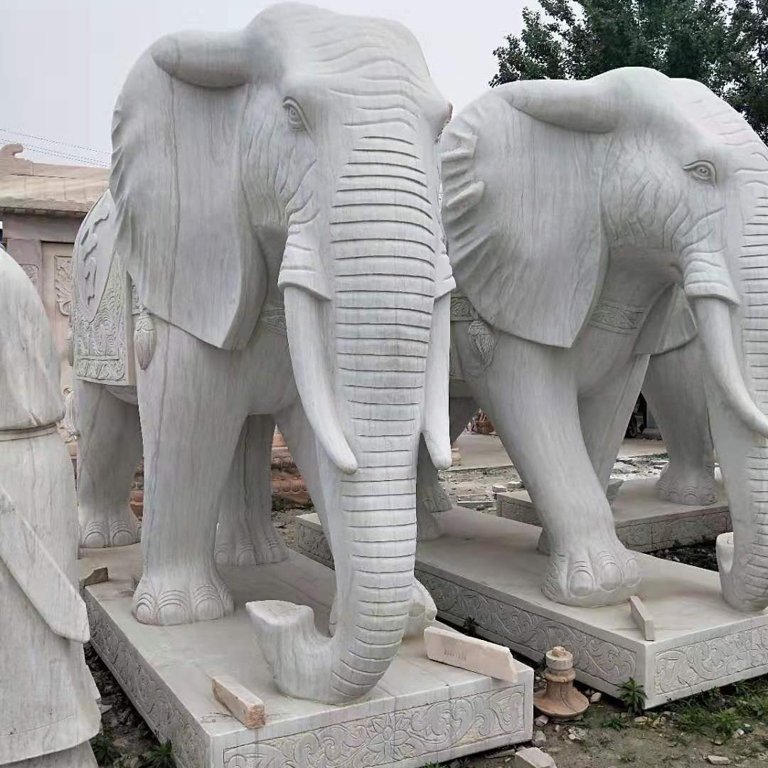 吸财纳福大象工艺品摆件 精品大象石雕摆件 富祥 厂区门口石雕大象 古朴仿古宫廷式石大象图片