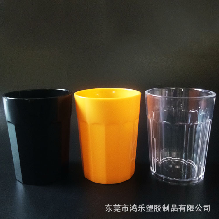 东莞厂家直销9安士茶色八角塑料杯多边棱角杯PC不碎杯杯身可印刷示例图1