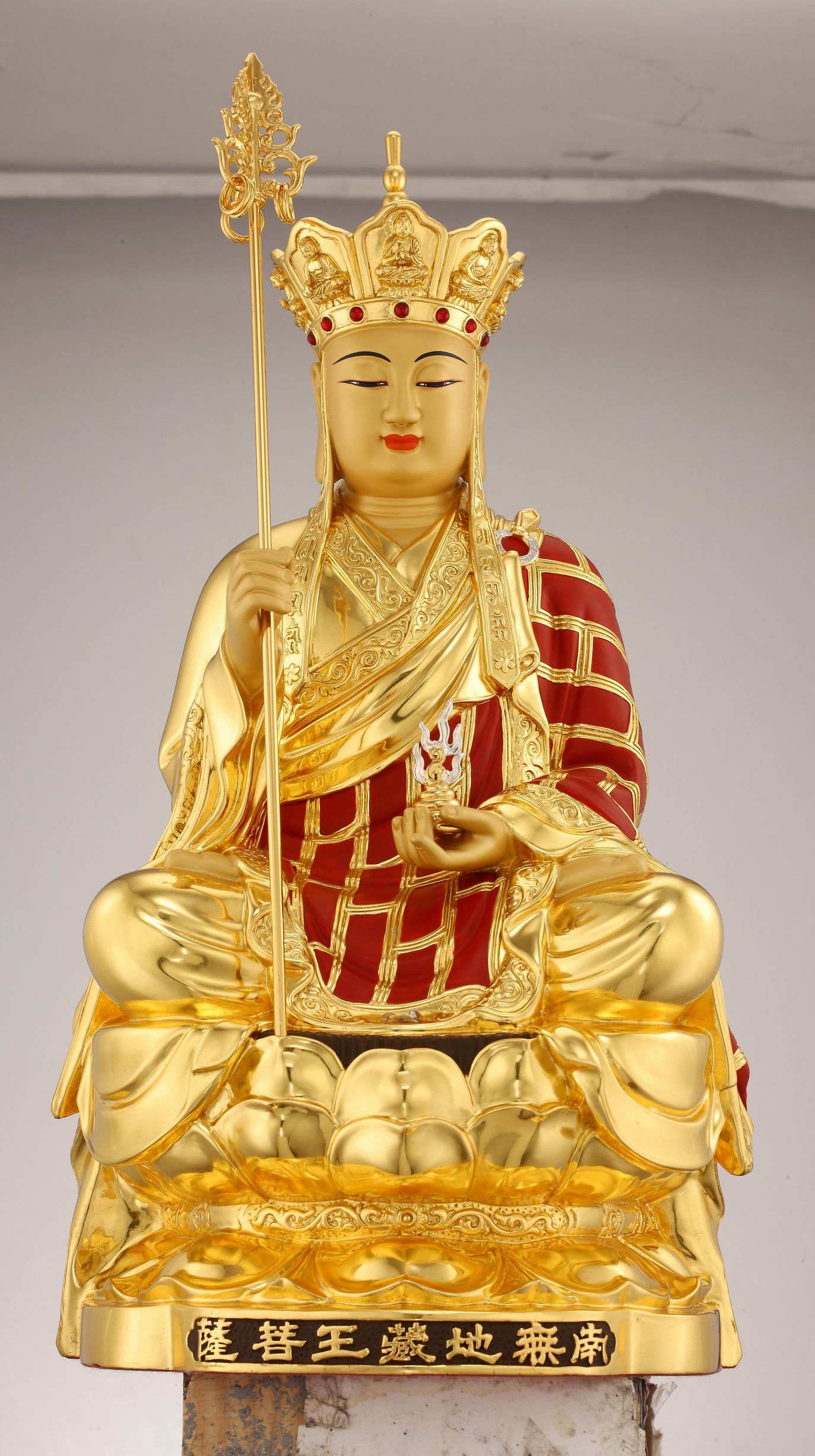 佛像 优质佛像厂家定做彩绘地藏王菩萨 坐像地藏王佛像 树脂地藏王佛像