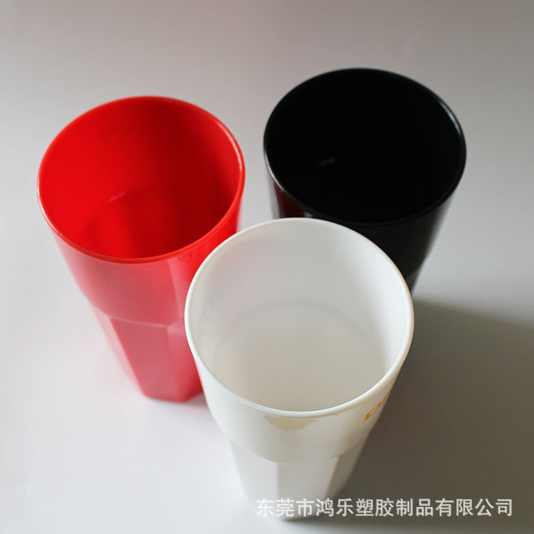 创意塑料八角酒杯厂家直销AS透明14oz塑料啤酒杯条纹塑料杯可印刷示例图8
