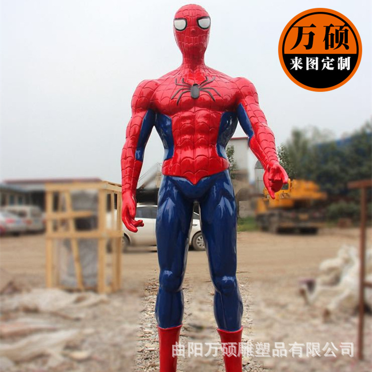影视动漫人物玻璃钢蜘蛛侠雕塑大型电影人物模型人物雕塑定做示例图7