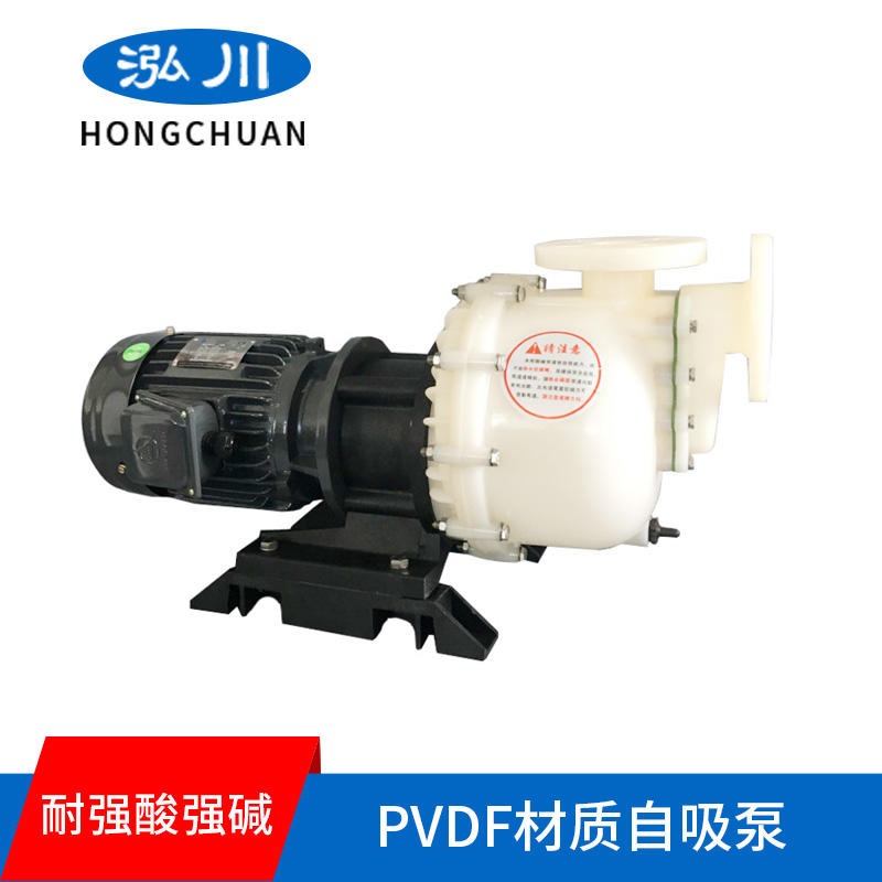 泓川PVDF自吸泵 40/80口径耐酸碱大头泵 可空转吸水泵图片