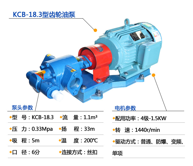 批发零售 KCB18.3小流量齿轮油泵 厂家优惠 自吸式电动甩油泵示例图4
