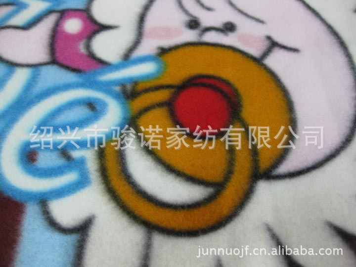 绍兴市骏诺家纺厂家供应订做定位印花双面绒婴儿毯示例图6