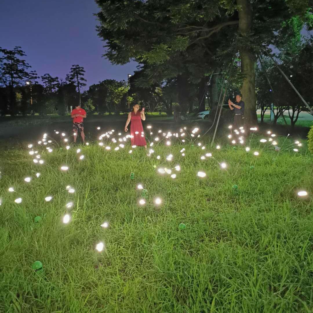 跨境太阳能萤火虫灯风动草坪灯花园庭院灯装饰 LED摇摆圆球地插灯